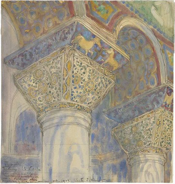 Ле Корбюзье. Этюд капители церкви Сан-Витале в Равенне. 1907