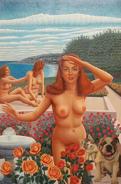 Дроссос П. Скиллас. Три сестры. Около 1950–1953. Холст, масло. Собрание Роберта Гринебрга и Корвовы Ли. Основной проект 55-й Венецианской биеннале «Энциклопедический дворец» (куратор Массимилиано Джони), Арсенале. 2013. Courtesy la Biennale di Venezia