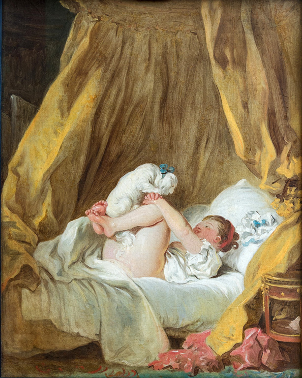Жан-Оноре Фрагонар. Девочка с собакой. 1770–1775. Холст, масло. Художественная коллекция UniCredit — HypoVereinsbank. Экспонируется в Баварских государственных собраниях картин (Старая Пинакотека), Мюнхен