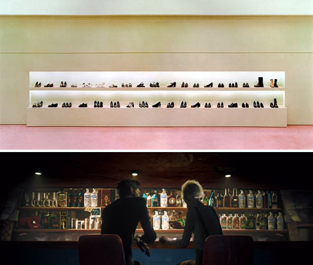Вверху: Андреас Гурски. Prada I. 1996. C-print. Источник: poulwebb.blogspot.ru. Внизу: фрагмент кадра из фильма Рафаэля Грампа Dark Noir. 2014