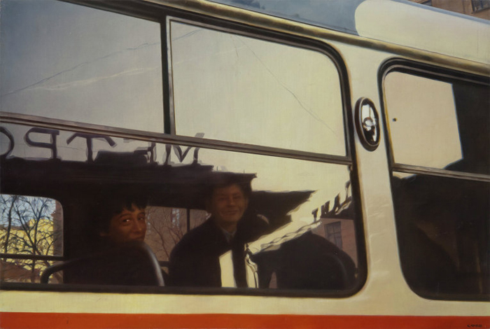 Семен Файбисович. Станция метро «Кировская». 1988. Холст, масло. Продана за €120 тыс. Courtesy VLADEY
